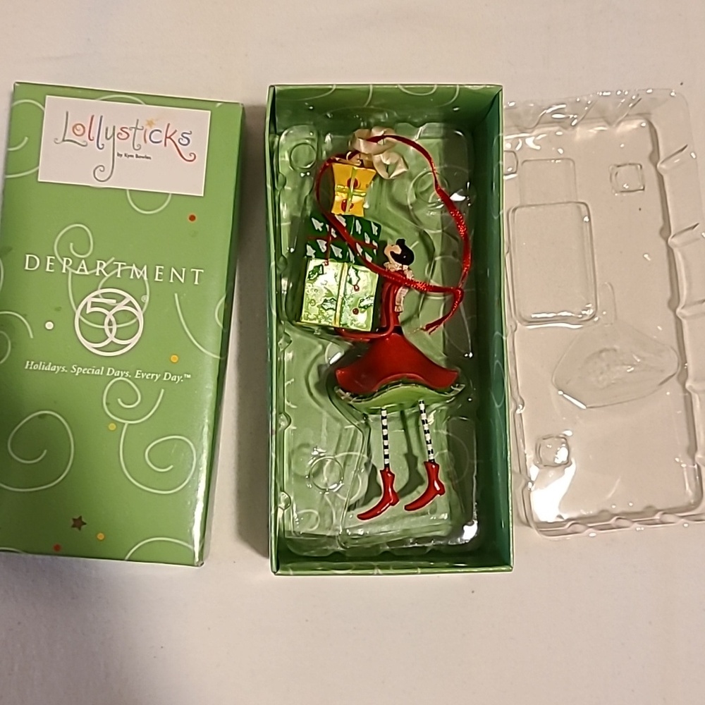 Department 56 Lollysticks Christmad Ornament 56.07682 Shopper With Gifts